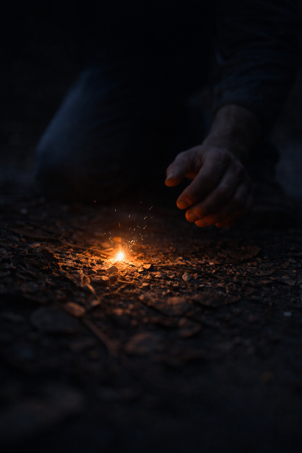 Dreamer image of hope appearing in darkness